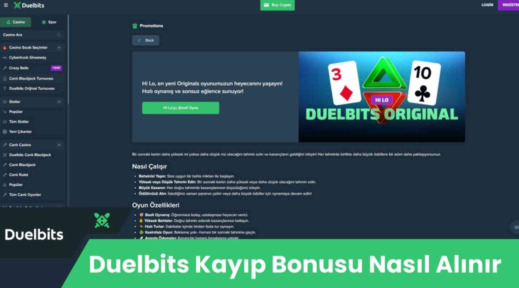 Duelbits Kayıp Bonusu Nasıl Alınır